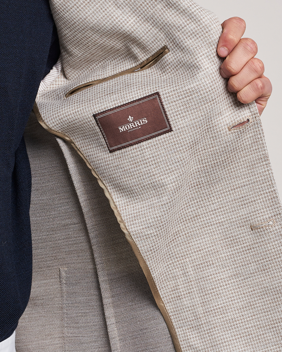 Herre | Dressjakker | Morris Heritage | Mike Dogtooth Jersey Blazer Beige
