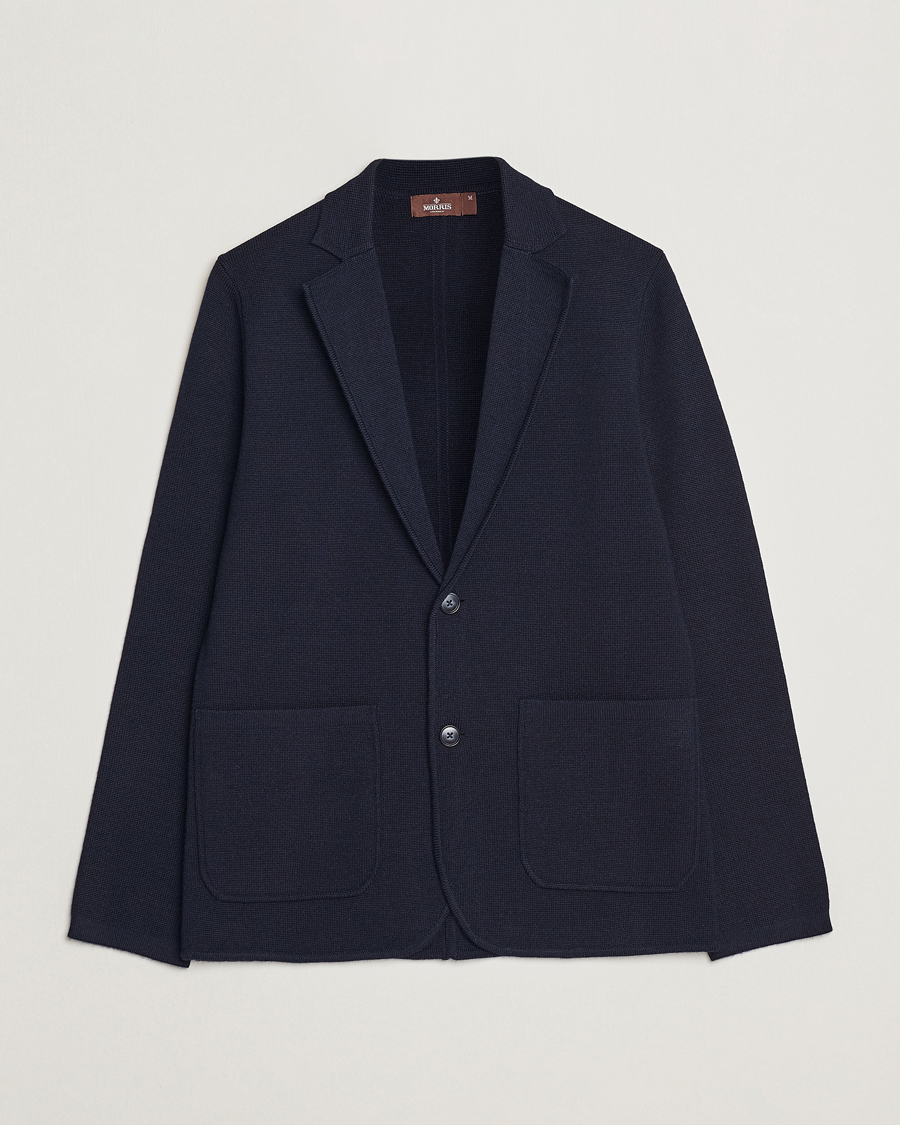 Herre | Dressjakker | Morris Heritage | Knitted Wool Blazer Navy