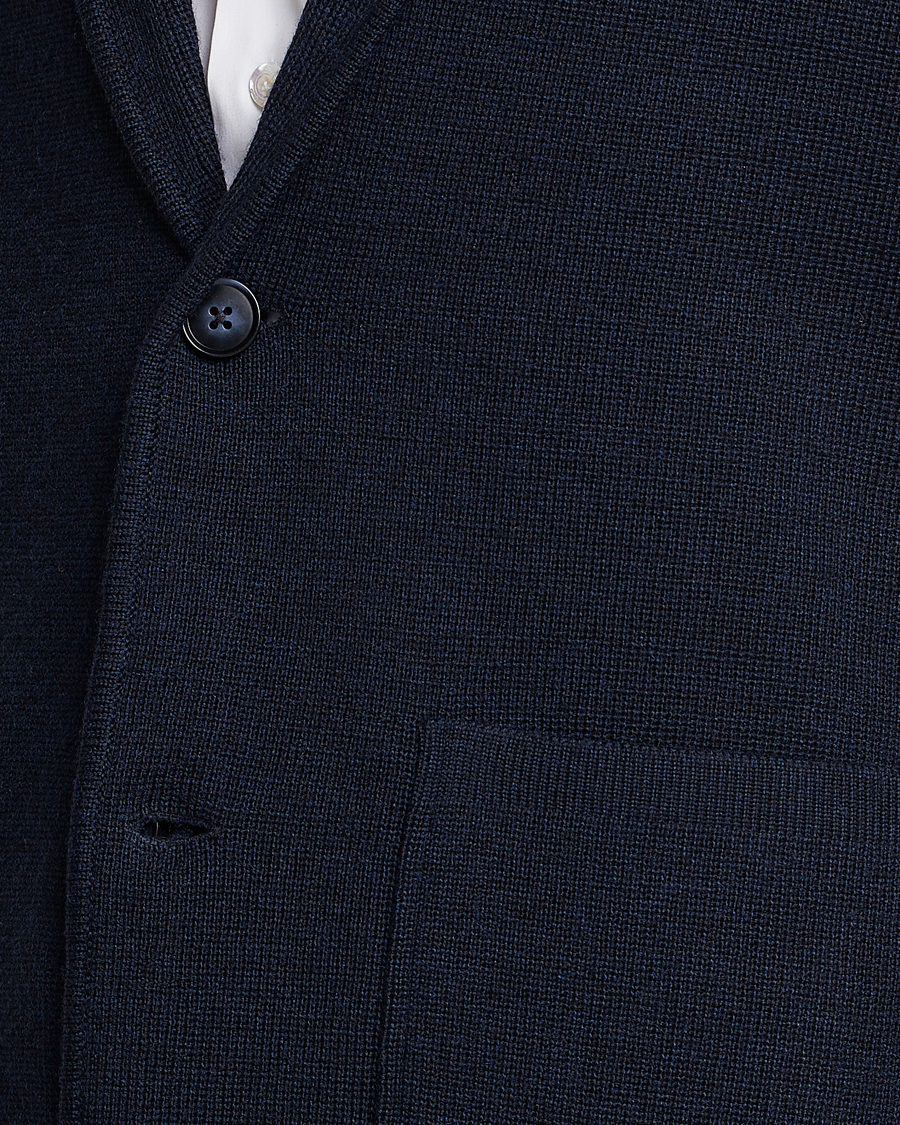 Herre | Dressjakker | Morris Heritage | Knitted Wool Blazer Navy