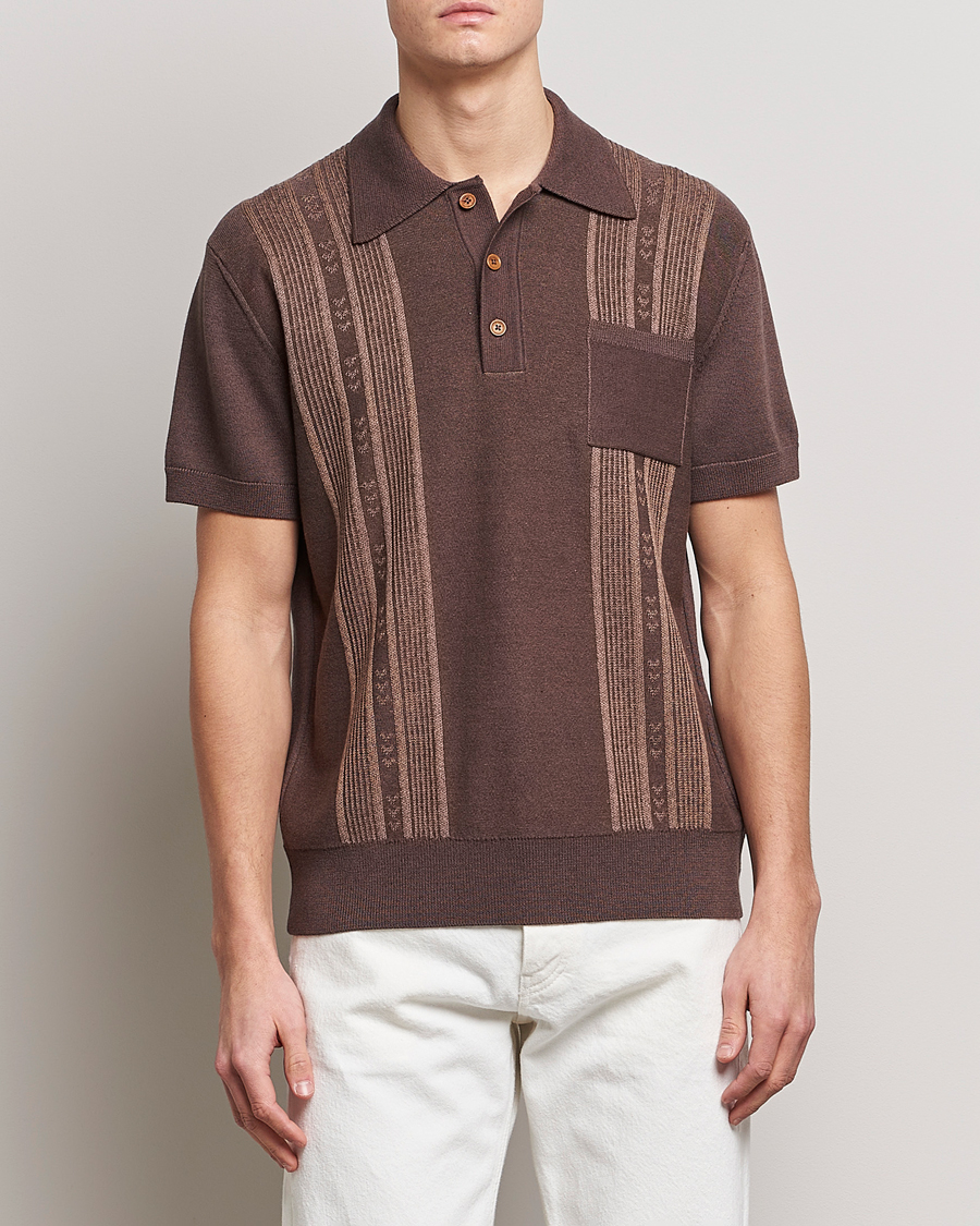 Herre |  | Nudie Jeans | Frippe Knitted Polo Brown