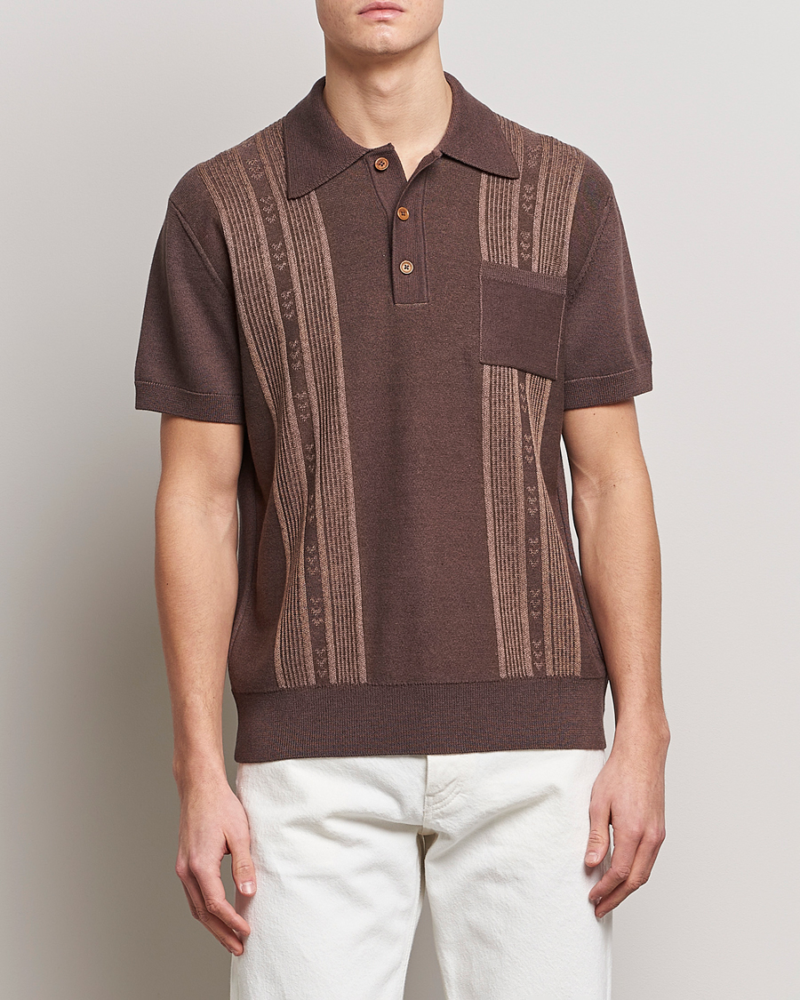 Herre | Pikéer | Nudie Jeans | Frippe Knitted Polo Brown
