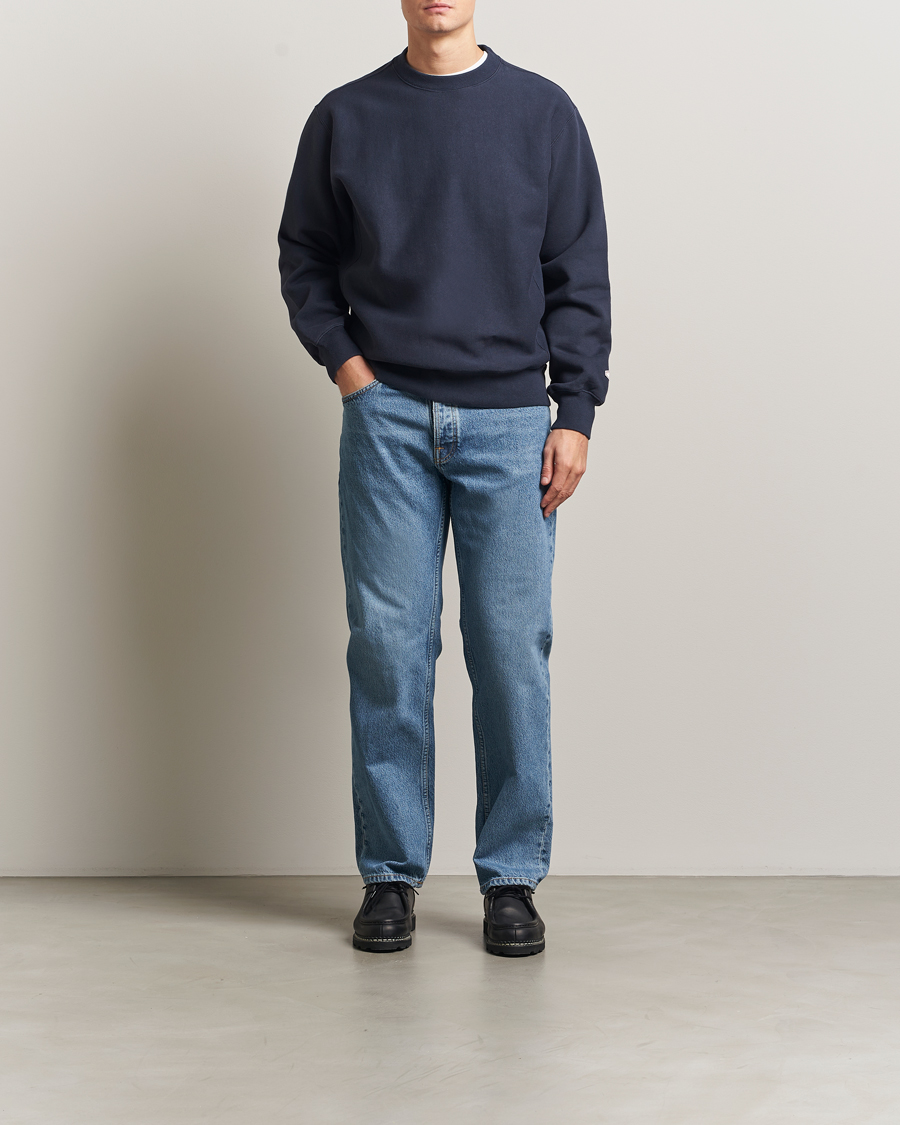 Herre | Gensere | Nudie Jeans | Hasse Crew Neck Sweatshirt Navy