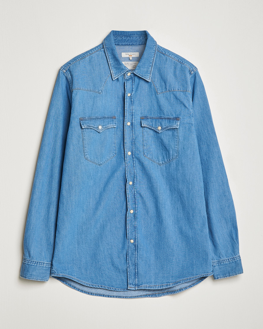 Herre | Skjorter | Nudie Jeans | George Denim Shirt Another Kind Of Blue