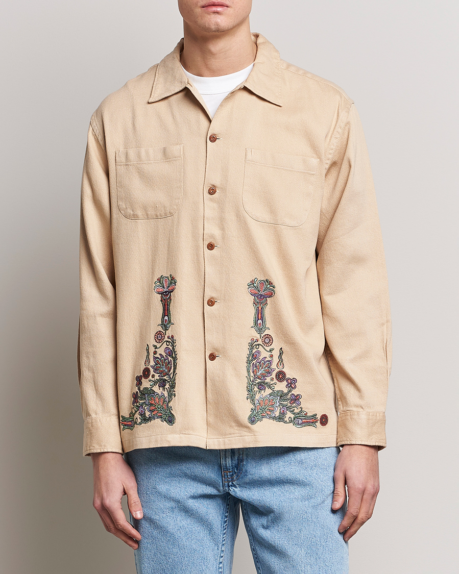Herre |  | Nudie Jeans | Vincent Floral Overshirt Cream