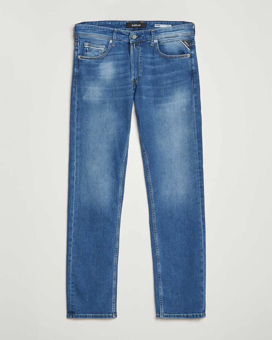 Herre | Jeans | Replay | Grover Straight Fit Stretch Jeans Medium Blue