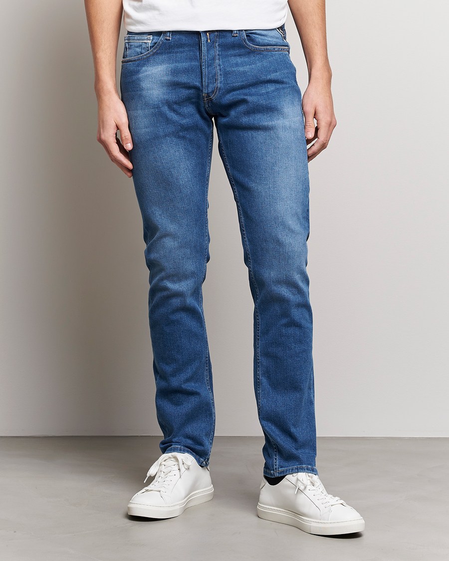 Herre | Jeans | Replay | Grover Straight Fit Stretch Jeans Medium Blue