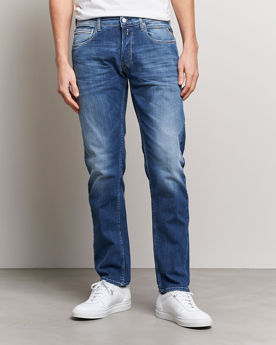 Herre | Straight leg | Replay | Grover Straight Fit Stretch Jeans Medium Blue