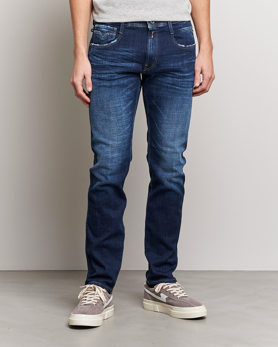 Herre | Jeans | Replay | Anbass Power Stretch 1 Year Wash Jeans Dark Blue