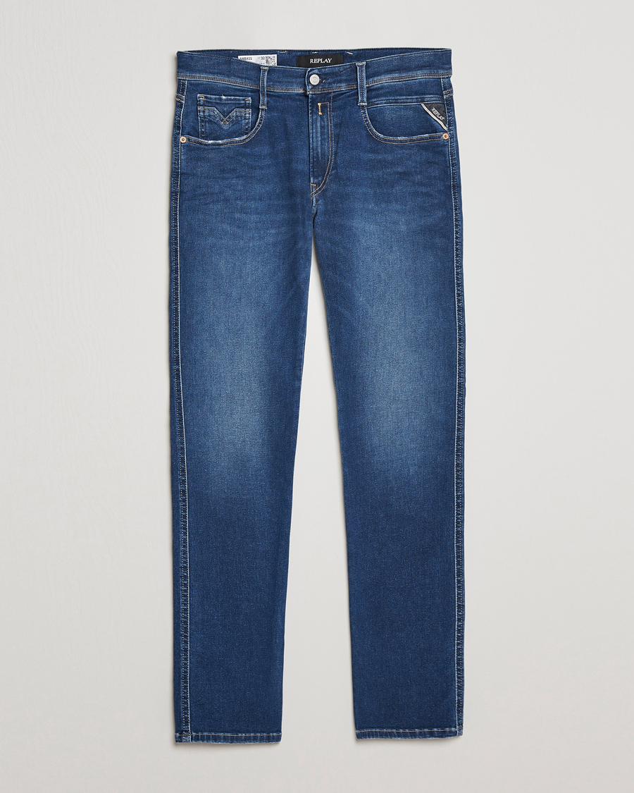 Herre | Jeans | Replay | Anbass Hyperflex Re-Used Jeans Dark Blue