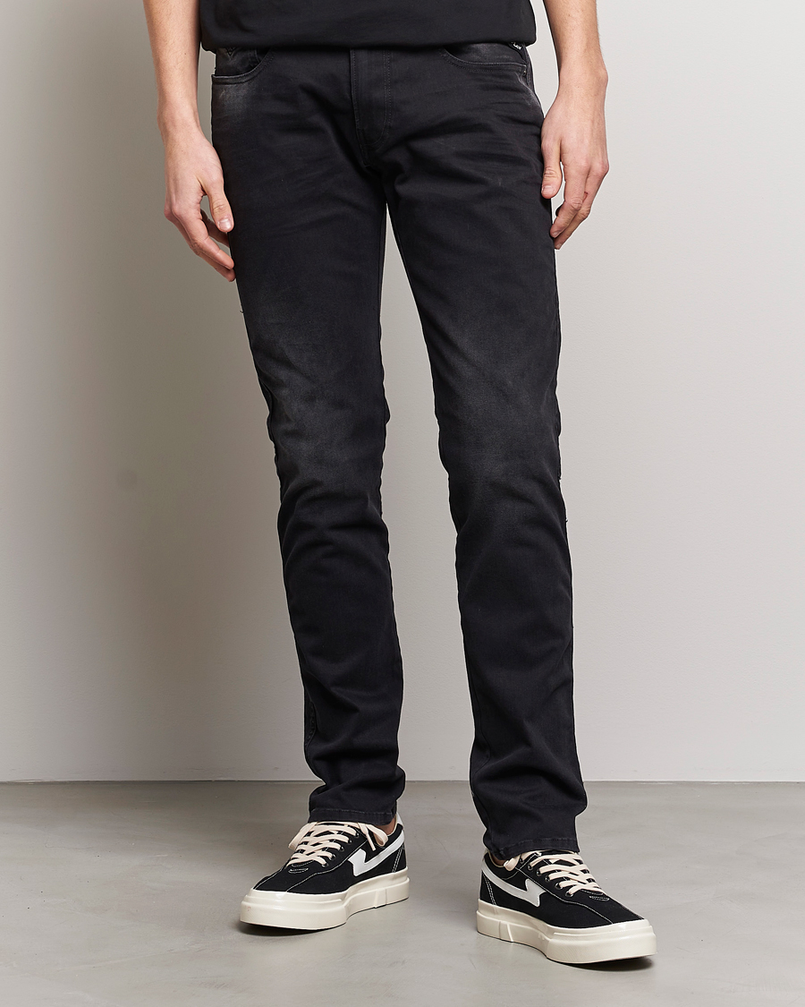 Herre | Svarte jeans | Replay | Anbass Hyperflex Recyceled 360 Jeans Washed Black