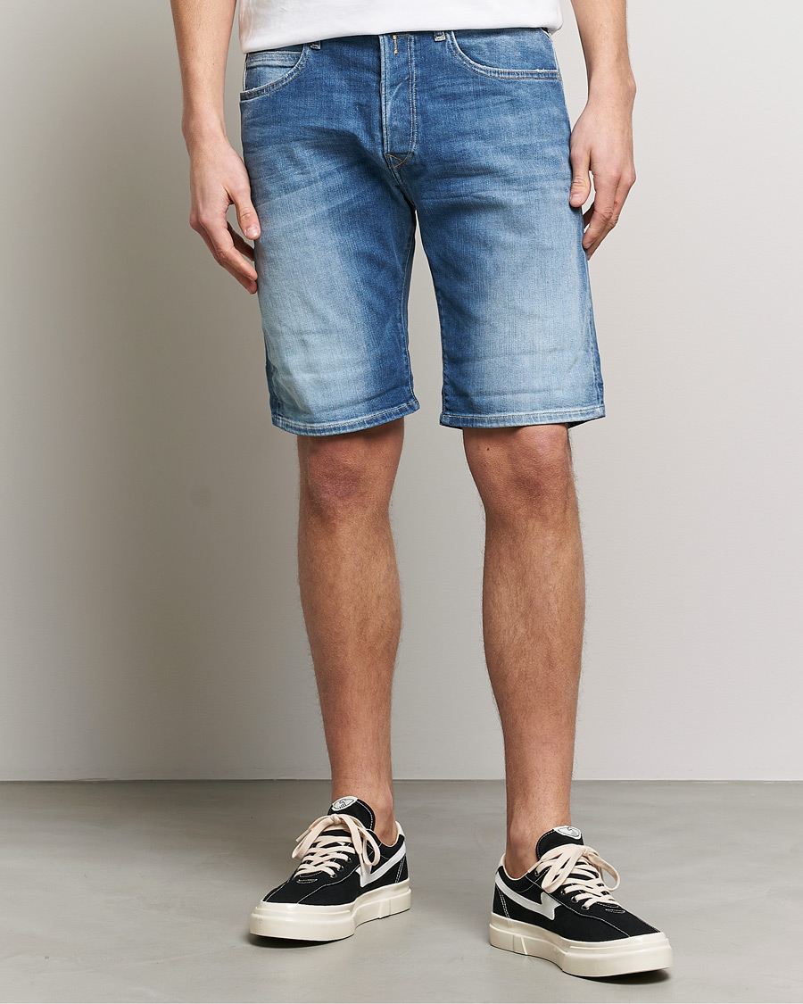 Herre |  | Replay | RBJ901 Super Stretch Bio Denim Shorts Medium Blue