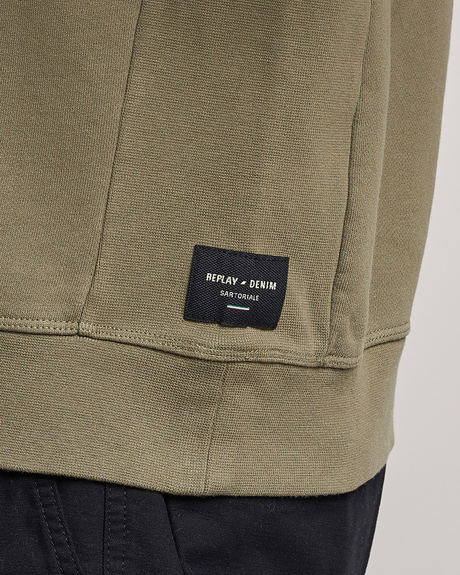 Herre | Gensere | Replay | Sartoriale Jersey Crew Neck Sweatshirt Sage Green