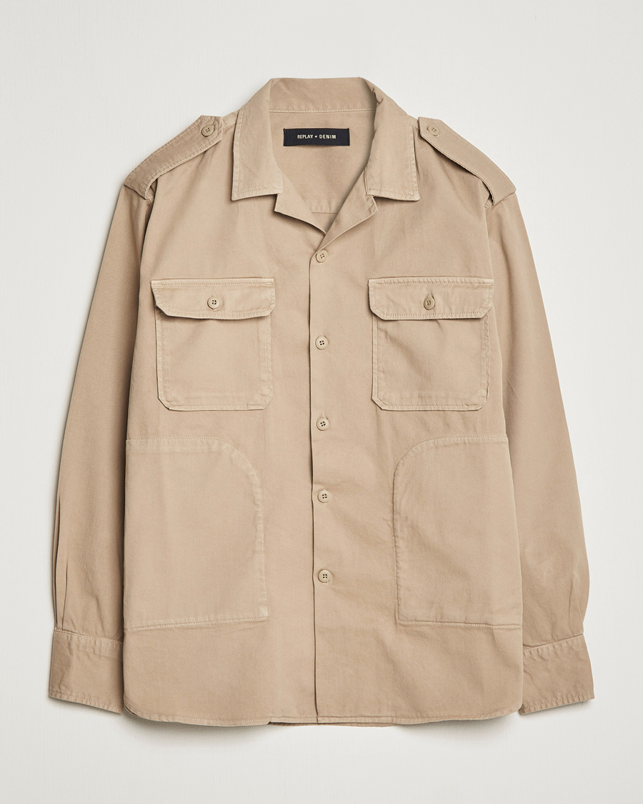 Herre | Skjorter | Replay | Sartoriale Safari Overshirt Sand