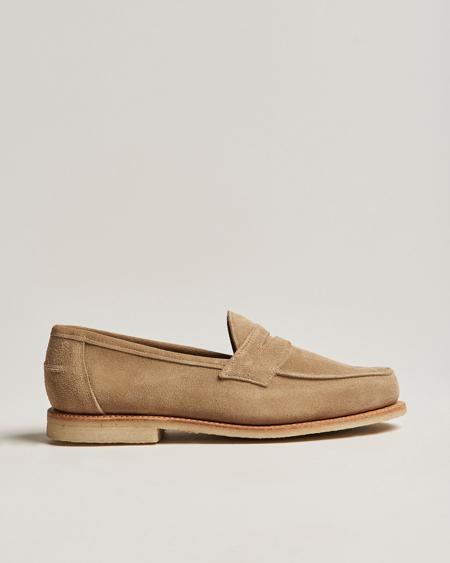 Herre | Sanders Edwin Unlined Suede Penny Loafer Milkshake | Sanders | Edwin Unlined Suede Penny Loafer Milkshake
