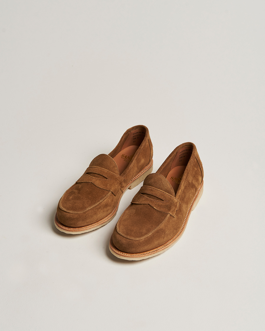 Herre |  | Sanders | Edwin Unlined Suede Penny Loafer Tobacco