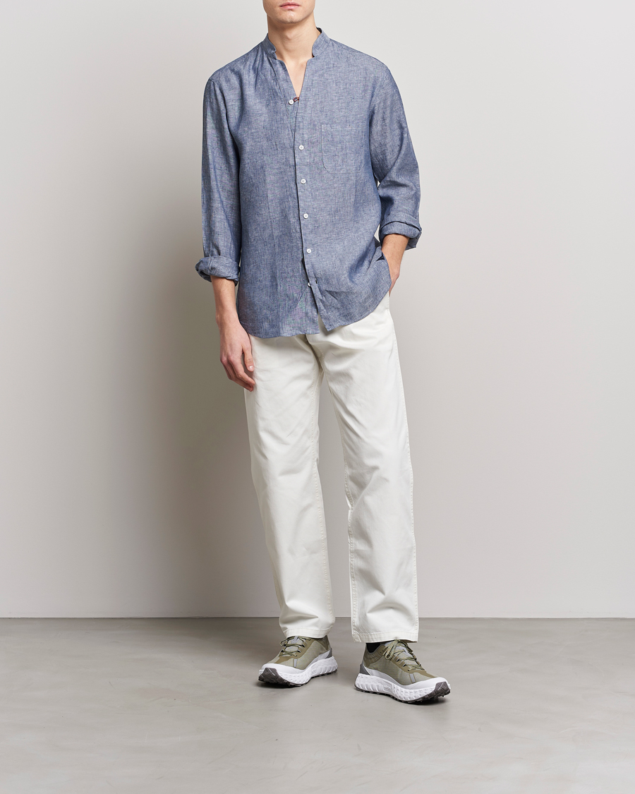 Herre | Skjorter | SEASE | Fishtail Linen Shirt Sky Blue