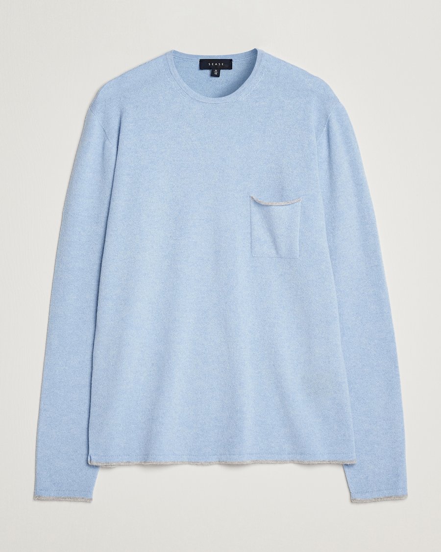 Herre | Gensere | SEASE | Shore 2.0 Cashmere Pullover Sky Blue