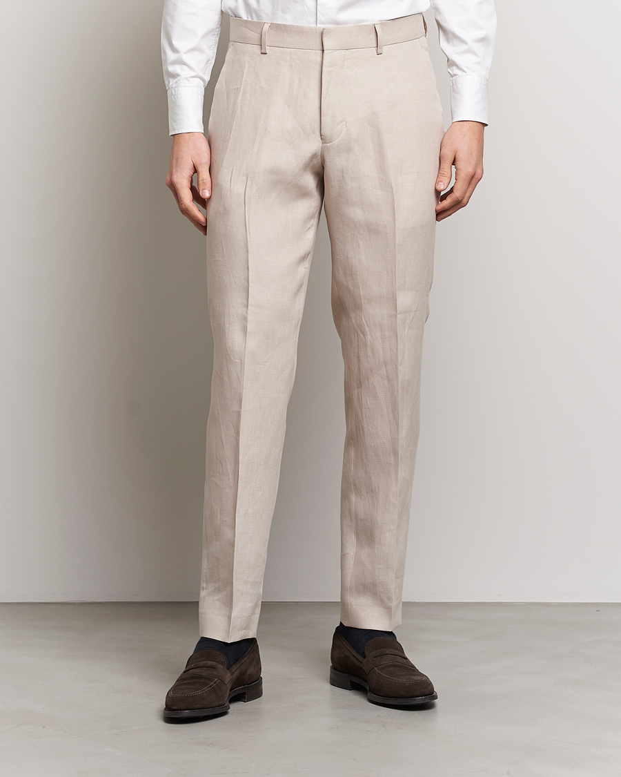 Herre | Bukser | Tiger of Sweden | Tenutas Linen Trousers Cream Sand