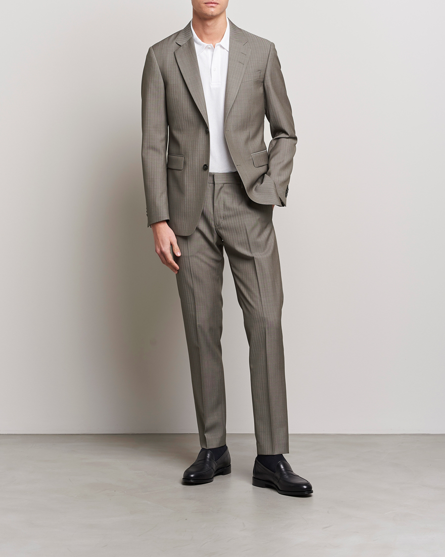 Herre | Dressjakker | Tiger of Sweden | Justin Herringbone Wool Blazer Dark Sand