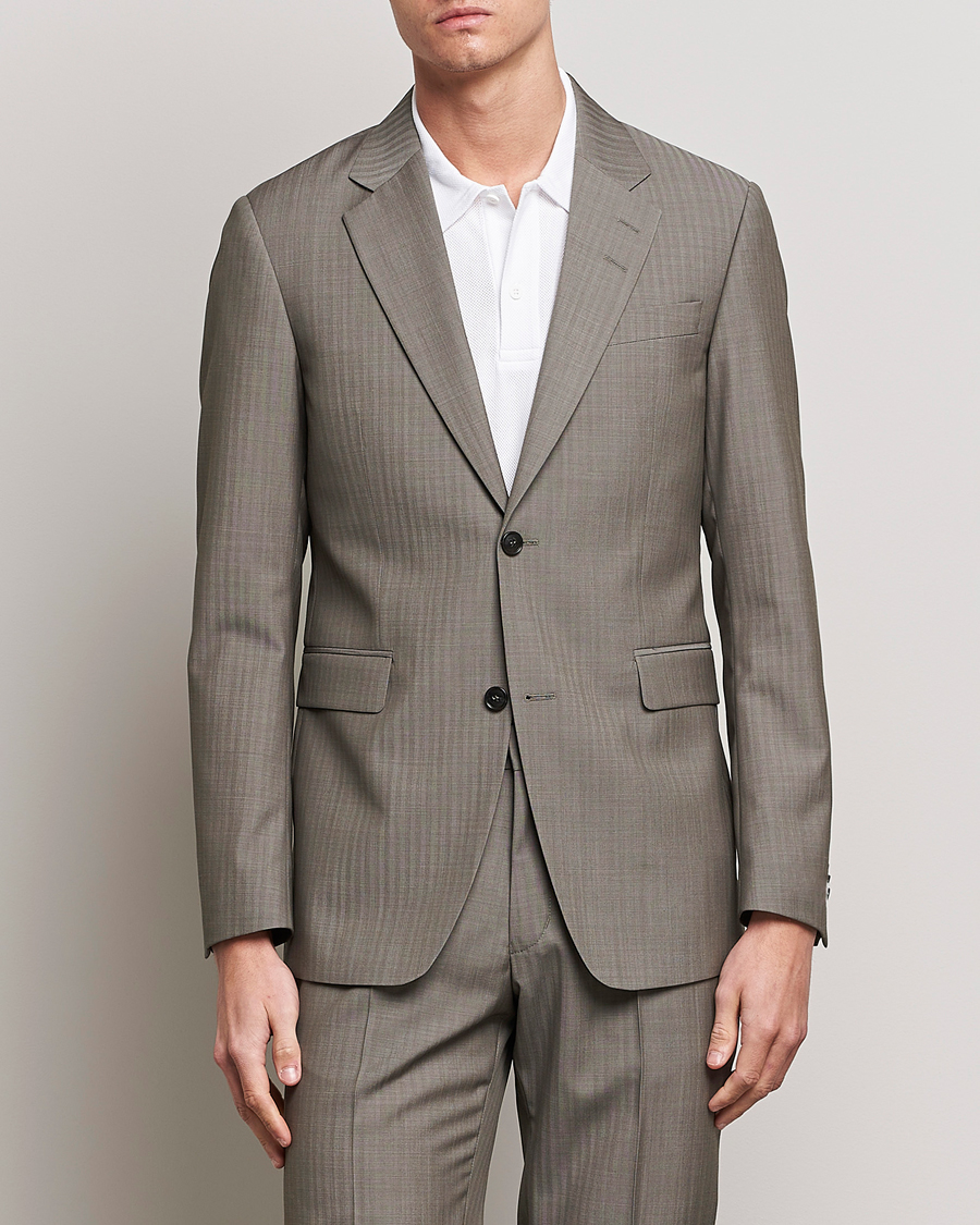 Herre | Dressjakker | Tiger of Sweden | Justin Herringbone Wool Blazer Dark Sand
