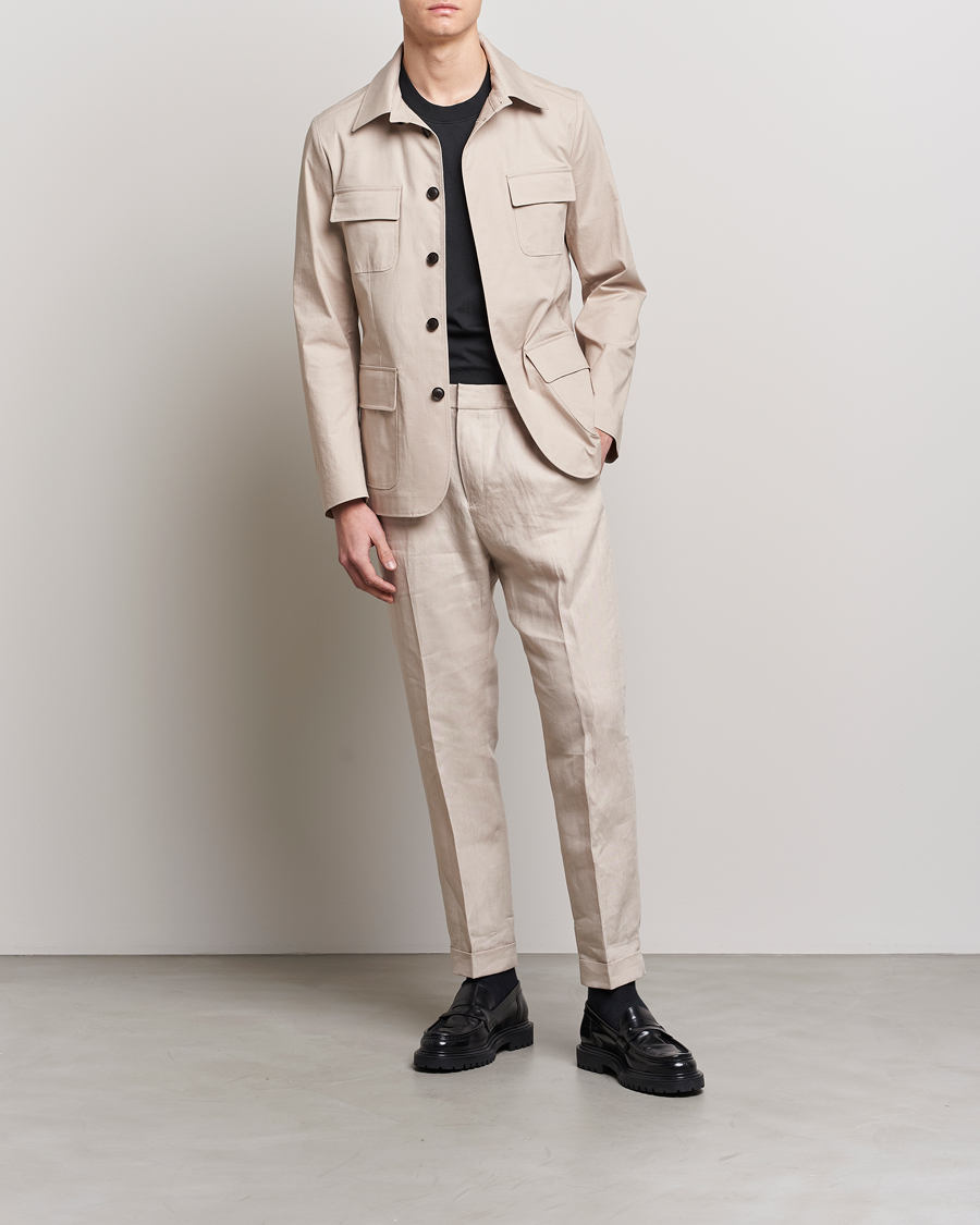 Herre | Jakker | Tiger of Sweden | Jora Cotton Linen Jacket Cream Sand