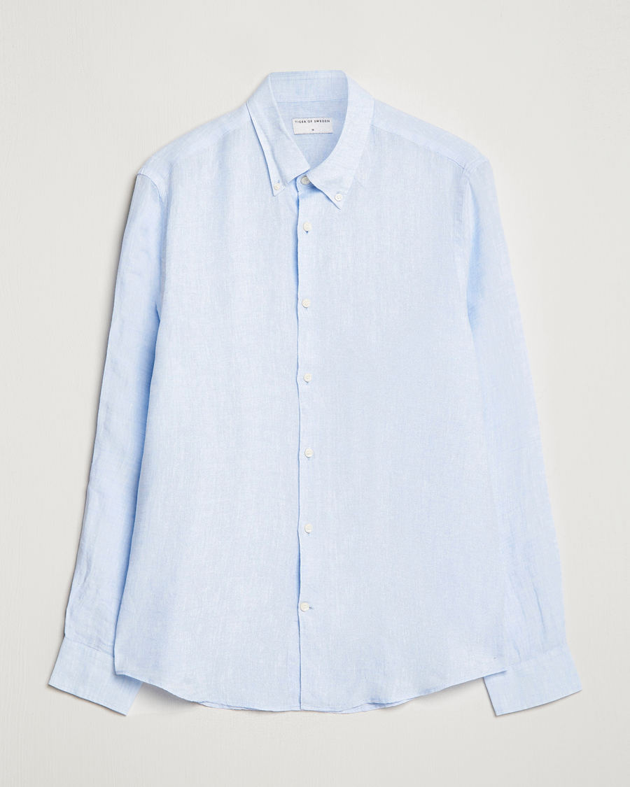 Herre | Skjorter | Tiger of Sweden | Sankt Linen Shirt Light Blue
