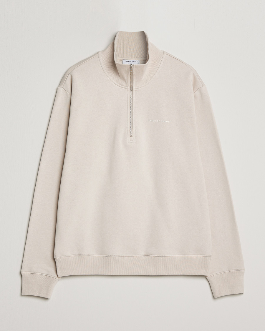 Herre | Gensere | Tiger of Sweden | Marlon Half Zip Sweater Light Ivory