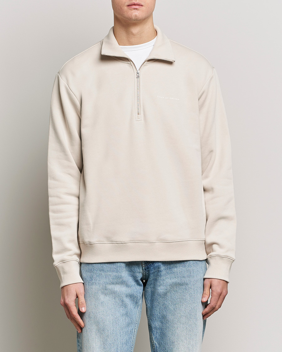 Herre | Gensere | Tiger of Sweden | Marlon Half Zip Sweater Light Ivory