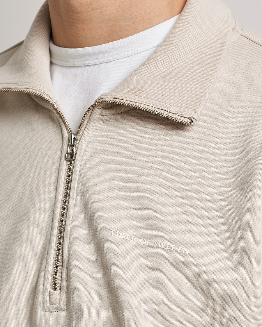 Herre | Gensere | Tiger of Sweden | Marlon Half Zip Sweater Light Ivory