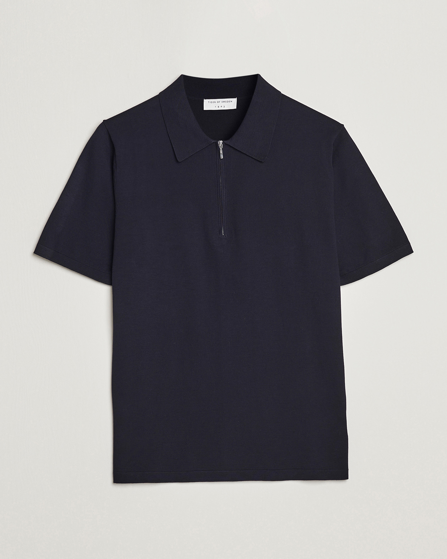 Herre | Pikéer | Tiger of Sweden | Orbit Cotton Half Zip Light Ink