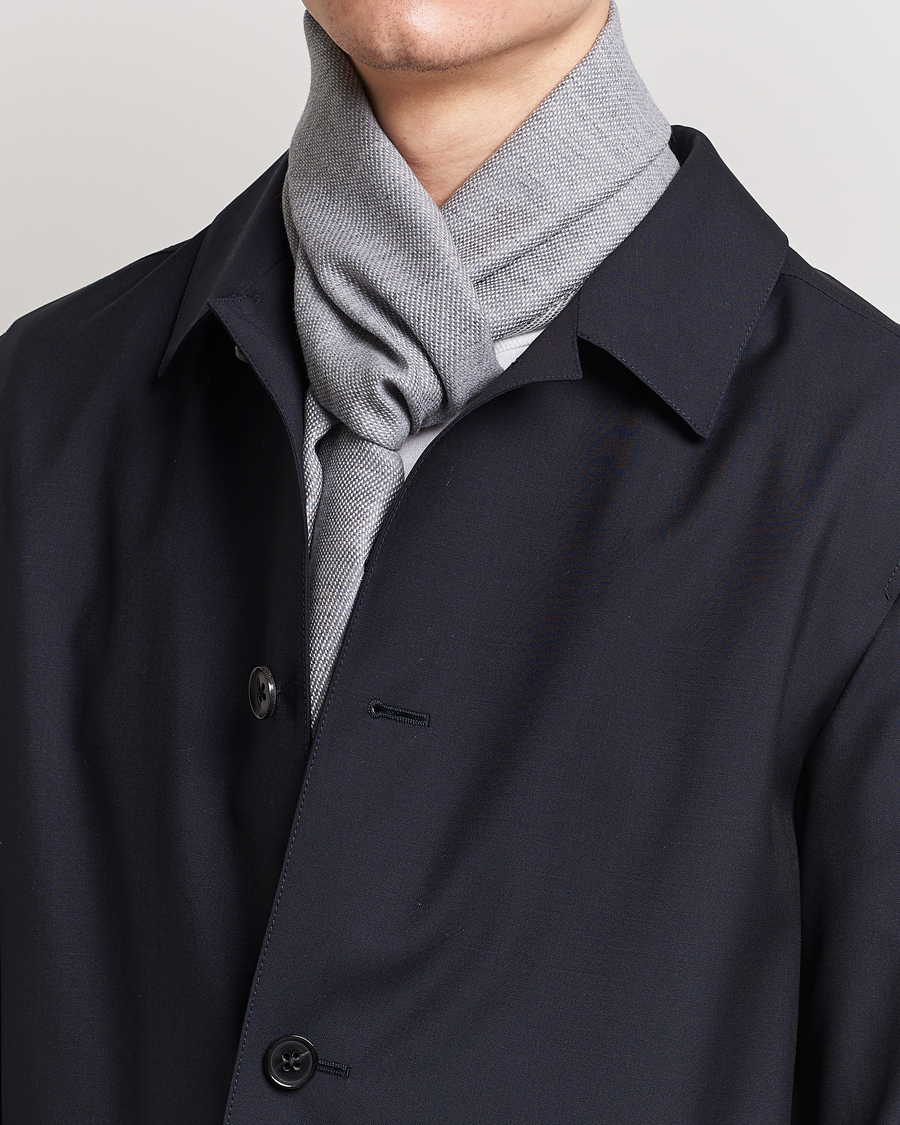 Herre |  | Tiger of Sweden | Salvor Wool Silk Scarf Grey Shadow