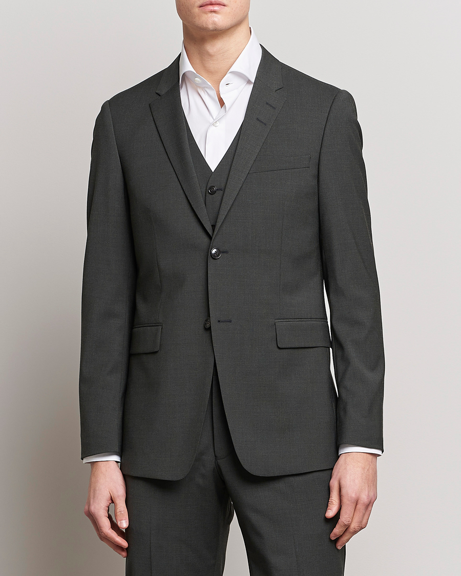 Herre | Business & Beyond | Tiger of Sweden | Jerretts Wool Travel Suit Blazer Olive Extreme