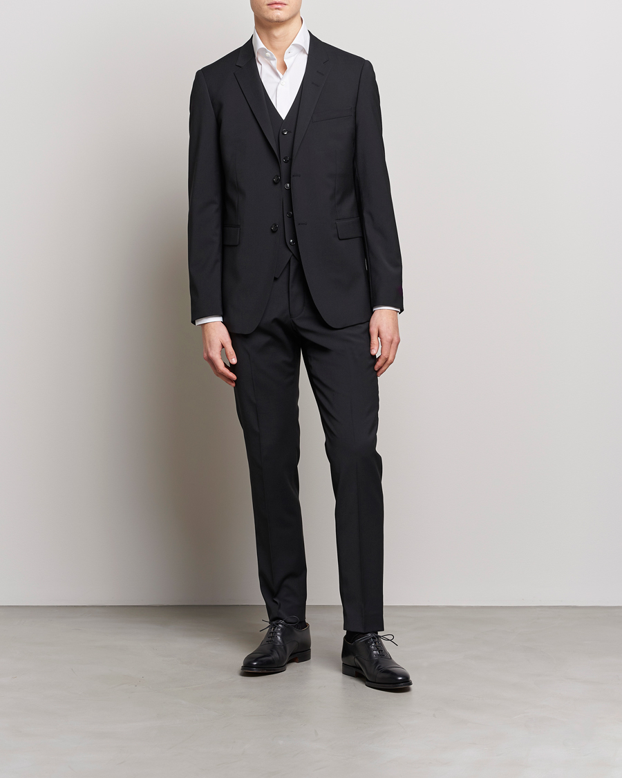 Herre | Bukser | Tiger of Sweden | Tenuta Wool Travel Suit Trousers Black