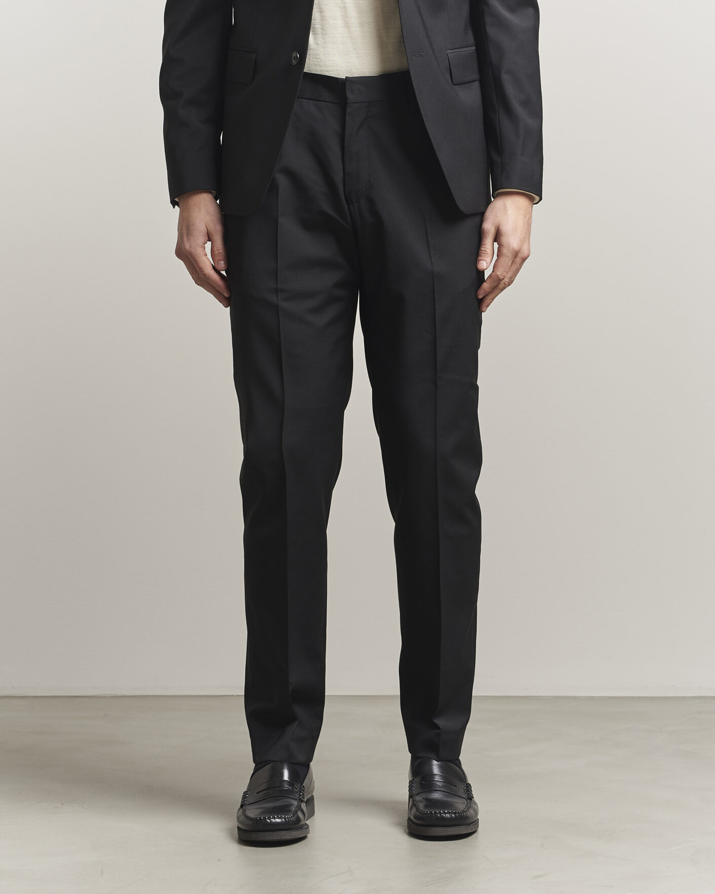 Herre | Bukser | Tiger of Sweden | Tenuta Wool Travel Suit Trousers Black