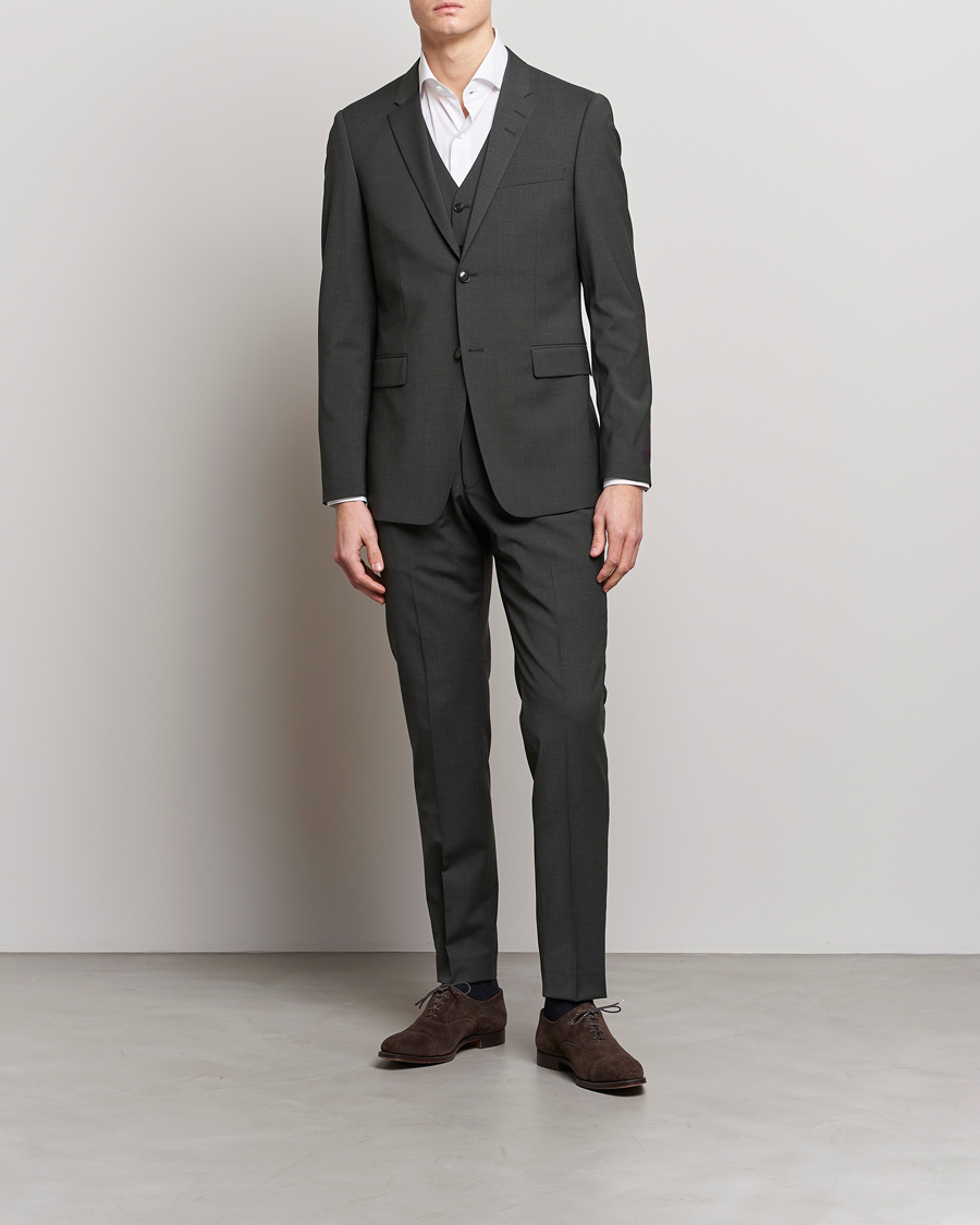 Herre | Bukser | Tiger of Sweden | Tenuta Wool Travel Suit Trousers Olive Extreme