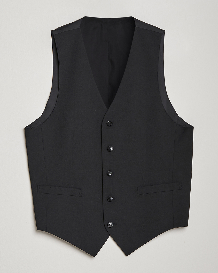 Herre | Dressjakker | Tiger of Sweden | Wayde Wool Travel Waistcoat Black
