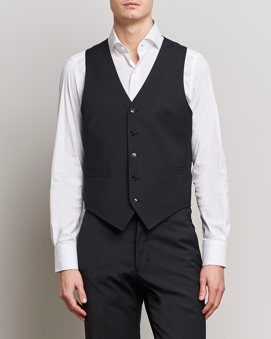 Herr | Kavajer | Tiger of Sweden | Wayde Wool Travel Waistcoat Black