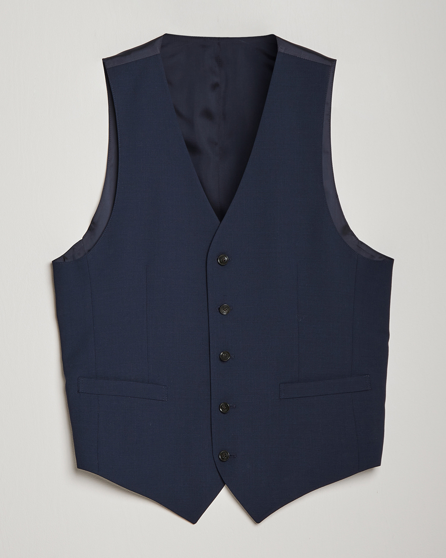 Herre | Dressjakker | Tiger of Sweden | Wayde Wool Travel Waistcoat Royal Blue