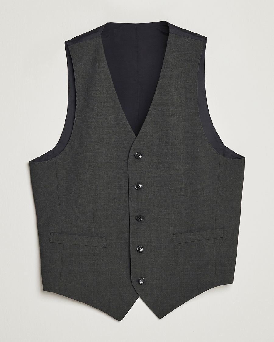 Herre | Vester | Tiger of Sweden | Wayde Wool Travel Waistcoat Olive Extreme