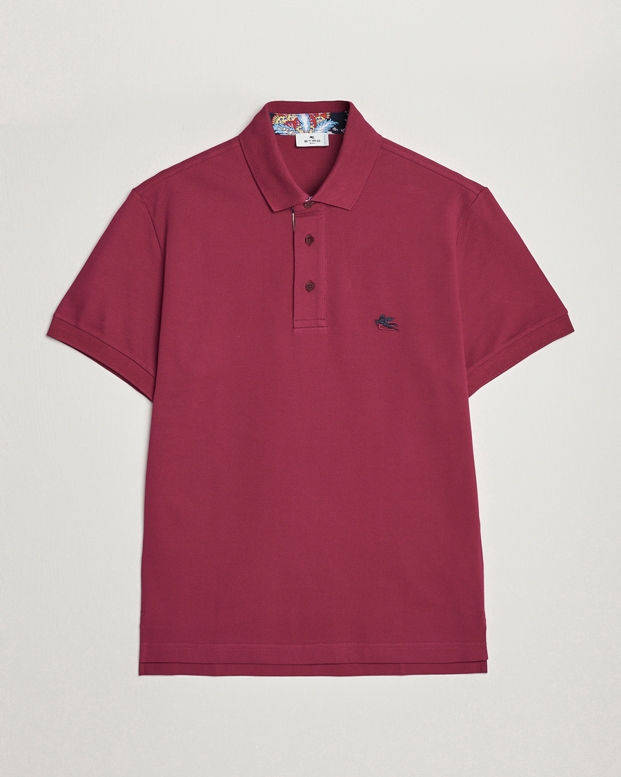 Herre | Pikéer | Etro | Short Sleeve Contrast Paisley Polo Rosa