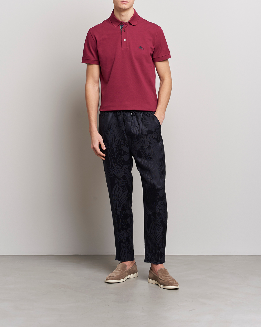 Herre | Pikéer | Etro | Short Sleeve Contrast Paisley Polo Rosa