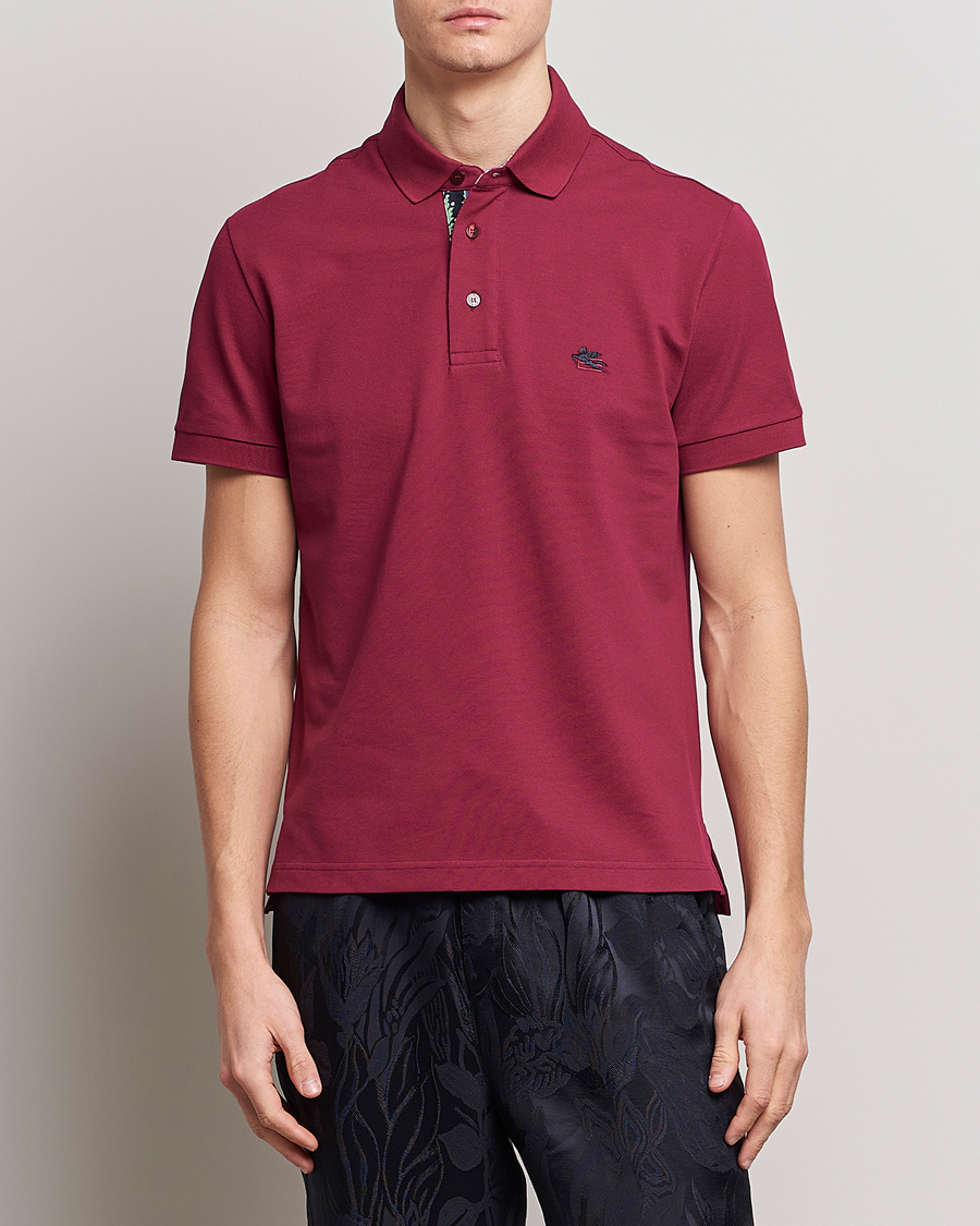 Herre | Pikéer | Etro | Short Sleeve Contrast Paisley Polo Rosa
