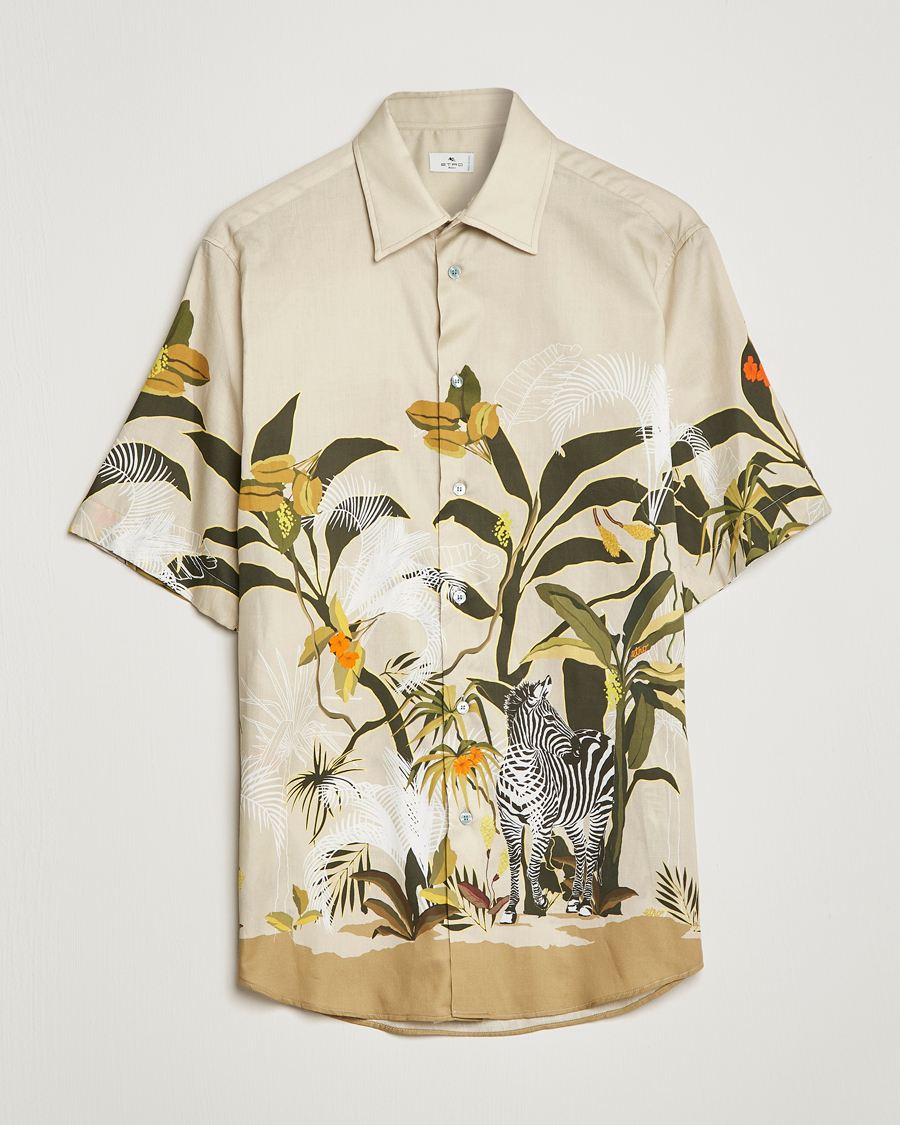 Herre | Skjorter | Etro | Printed Camp Collar Shirt Beige