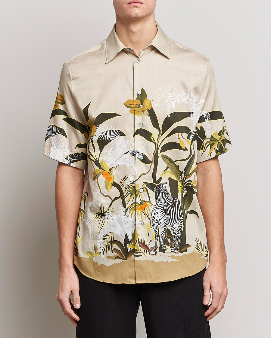 Herre | Skjorter | Etro | Printed Camp Collar Shirt Beige