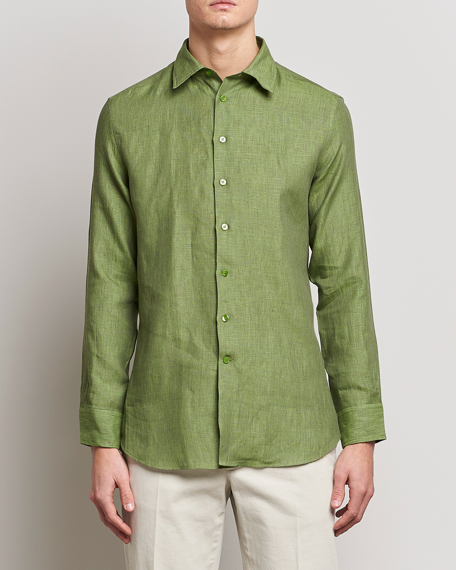 Herre | Skjorter | Etro | Linen Sport Shirt Green