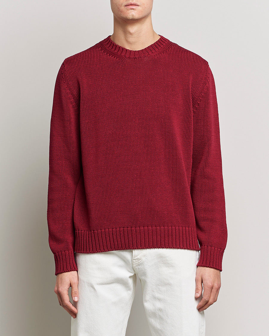 Herre |  | Etro | Heavy Knit Cotton Pullover Burgundy