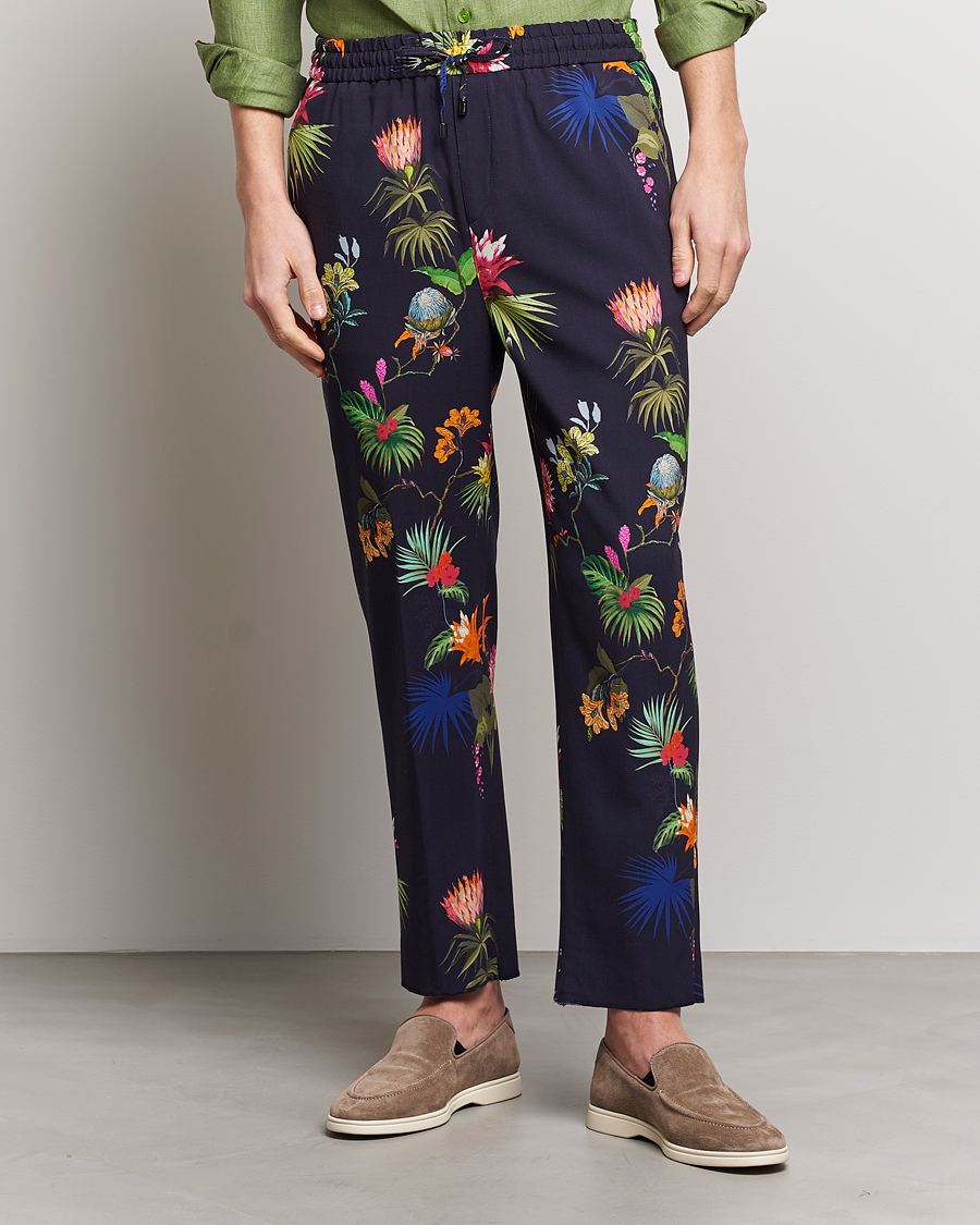 Herre | Bukser | Etro | Printed Casual Trousers Navy