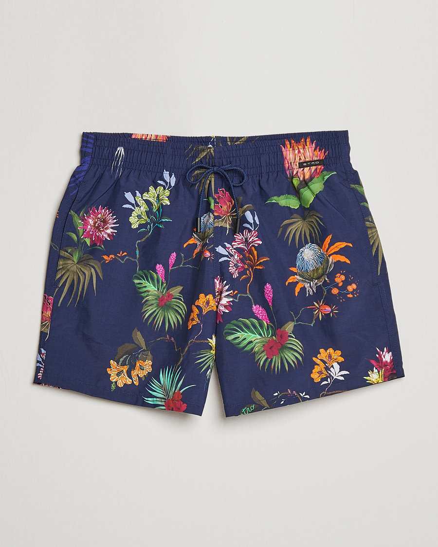 Herre | Badeshorts | Etro | Floreale Printed Swim Trunks Navy