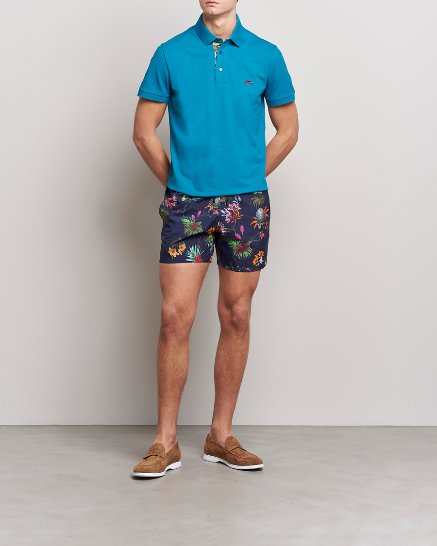 Herre | Badeshorts | Etro | Floreale Printed Swim Trunks Navy