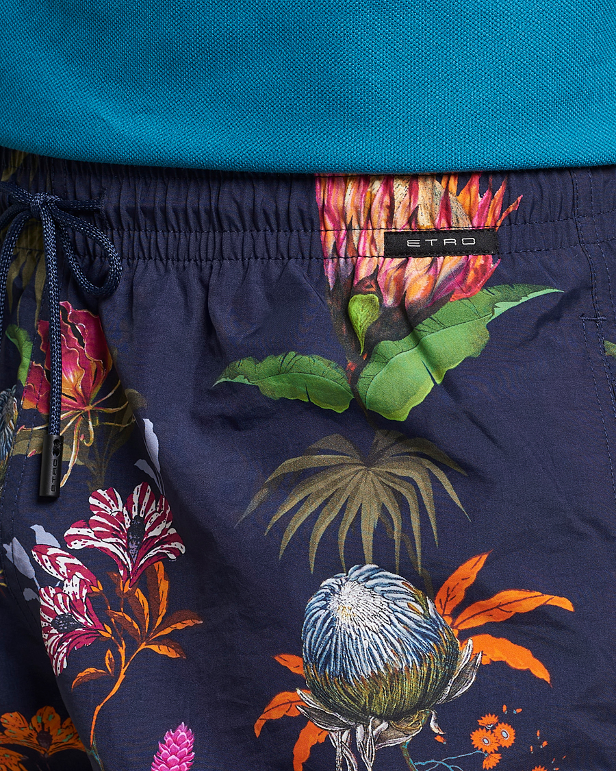 Herre | Badeshorts | Etro | Floreale Printed Swim Trunks Navy